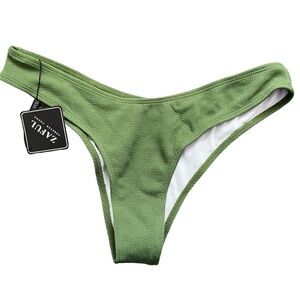 NWT Zaful Green Textured Bikini Bottoms